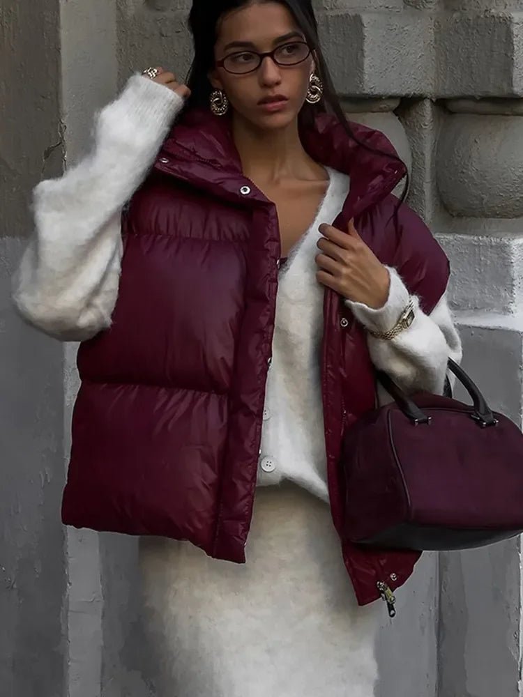 Manteau sans manches matelassé Zarina à col montant