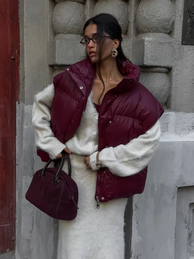 Manteau sans manches matelassé Zarina à col montant