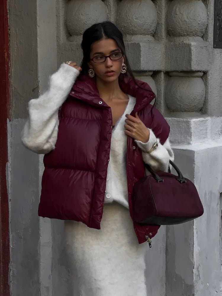 Manteau sans manches matelassé Zarina à col montant