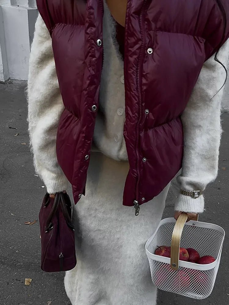 Manteau sans manches matelassé Zarina à col montant