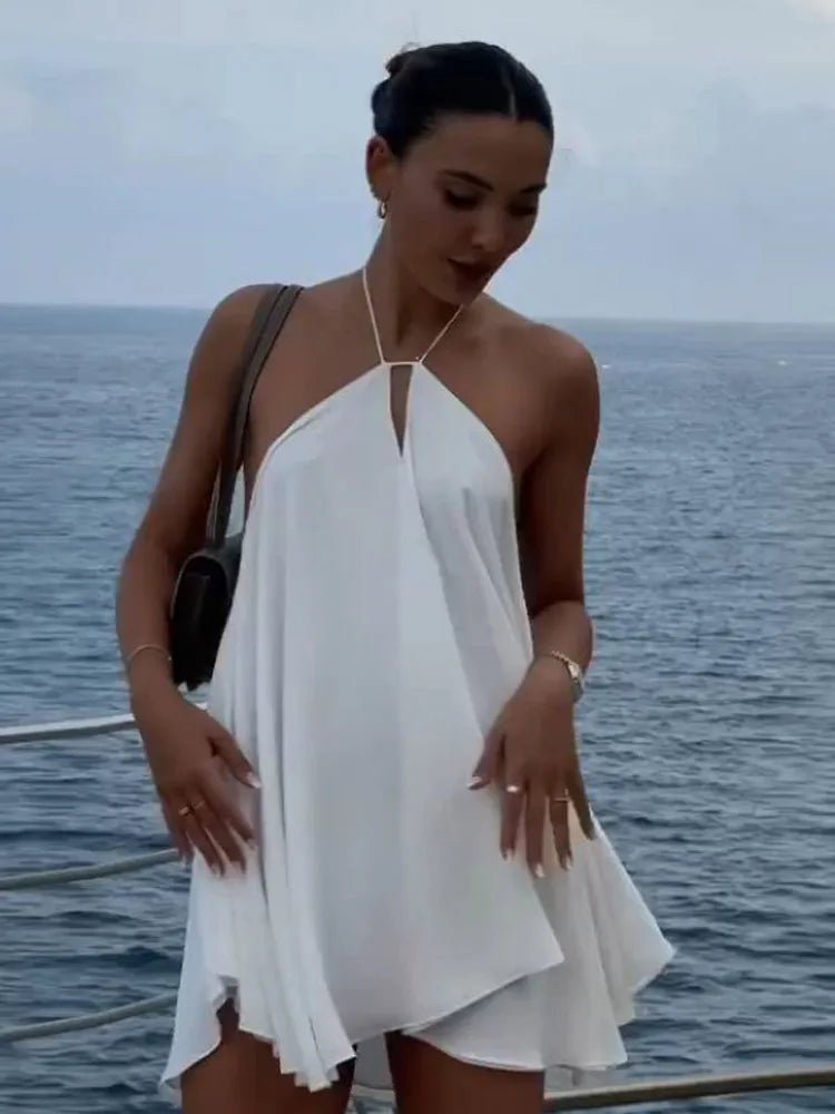Robe d’été épaules dénudées ajourée Zinnia