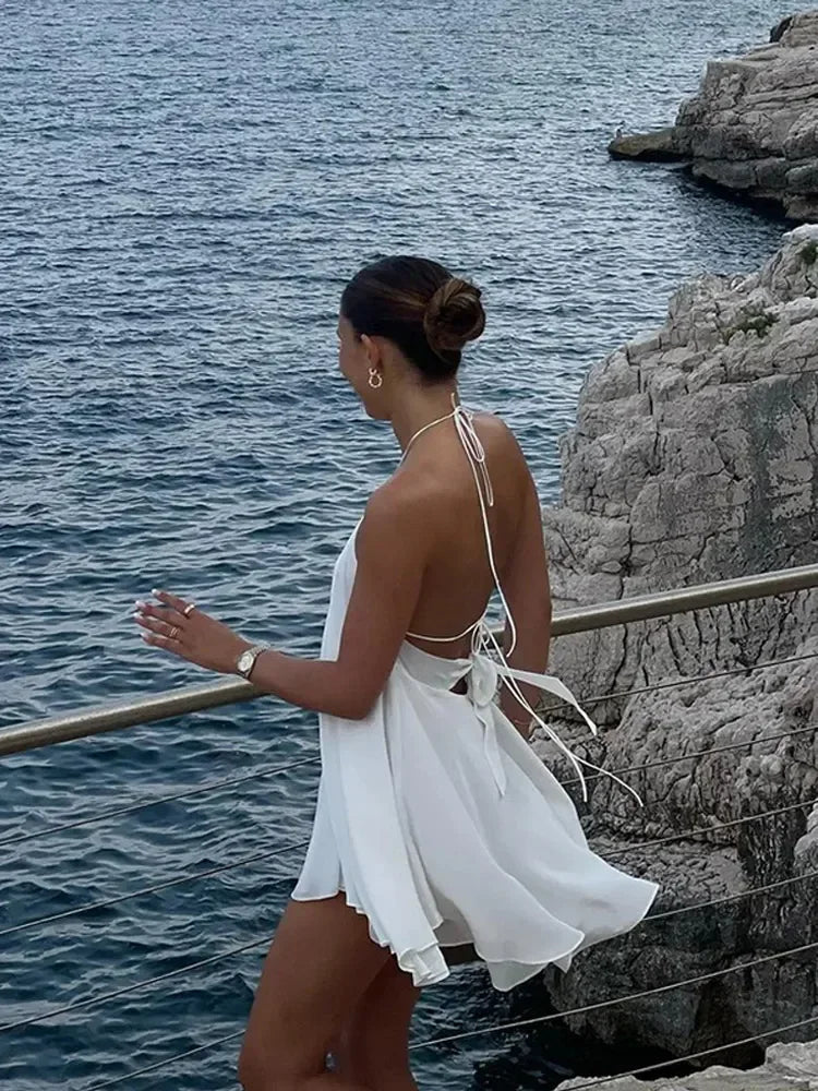 Robe d’été épaules dénudées ajourée Zinnia