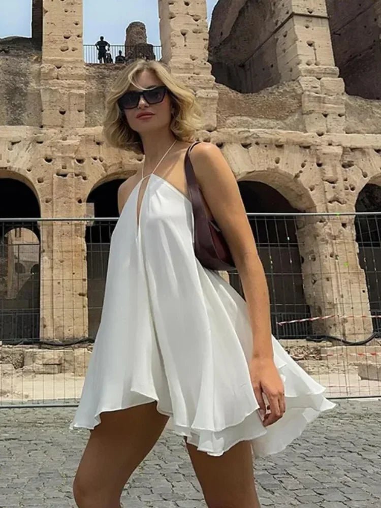 Robe d’été épaules dénudées ajourée Zinnia