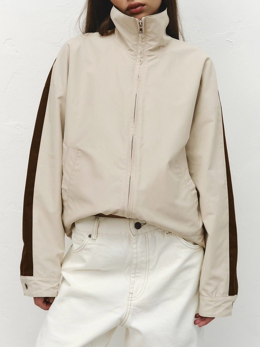 Veste zippée à bande contrastante Demi