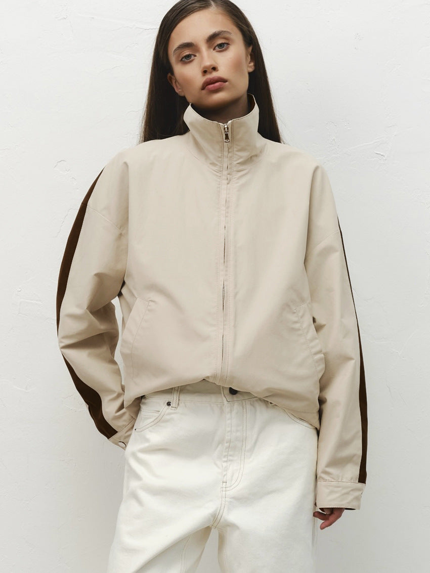 Veste zippée à bande contrastante Demi
