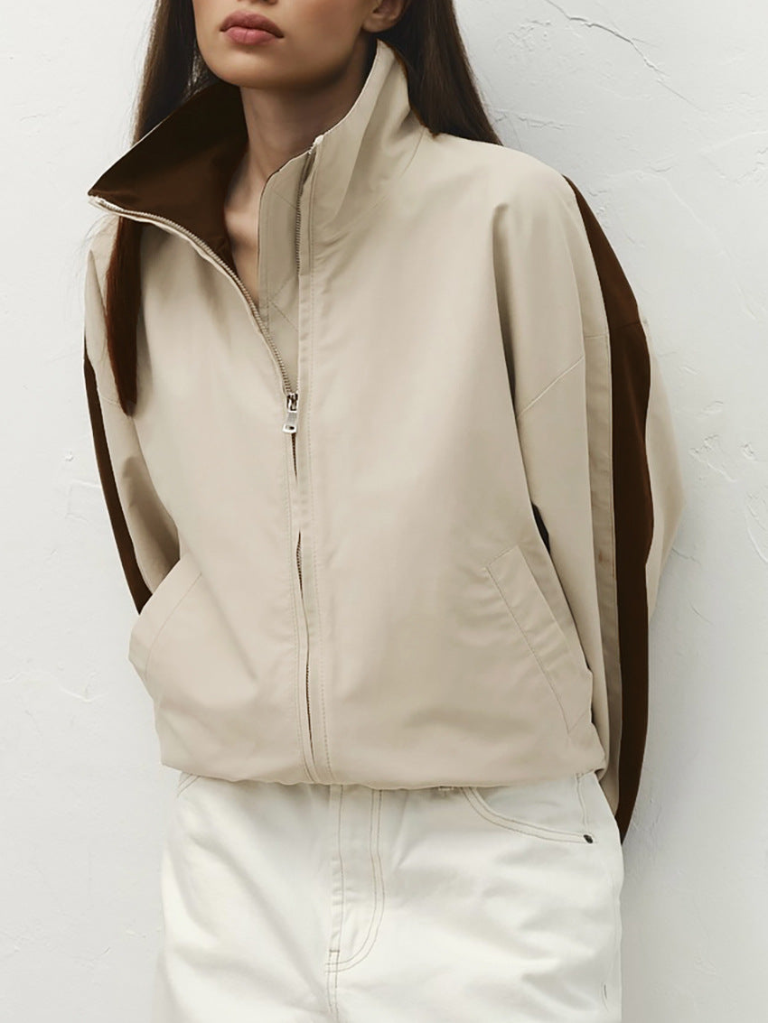 Veste zippée à bande contrastante Demi