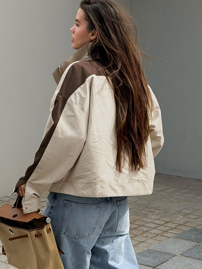 Veste zippée à bande contrastante Demi