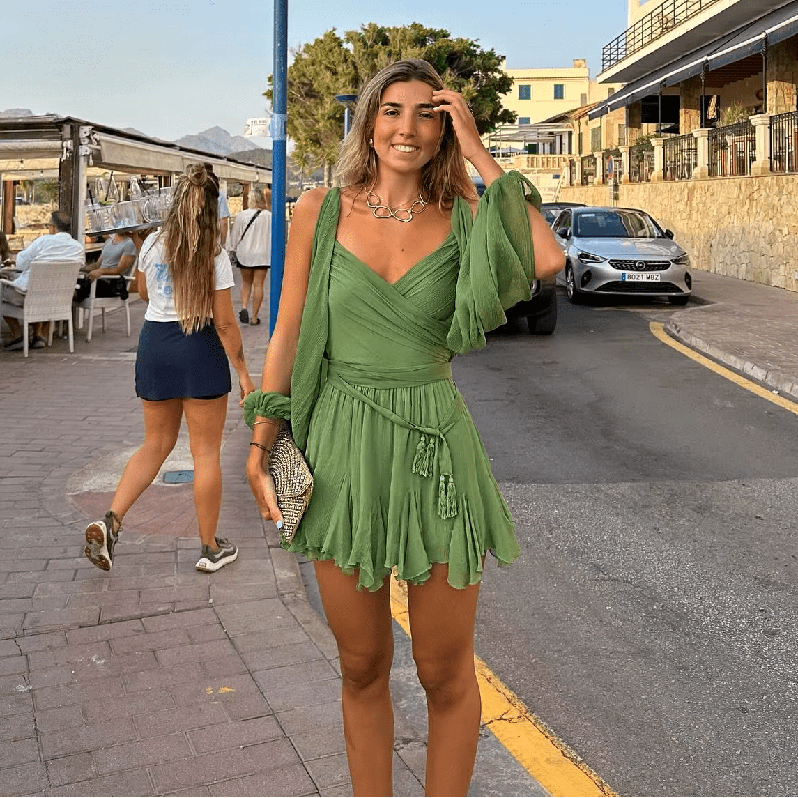 Mini-robe Zoe Creamsicle à col en V
