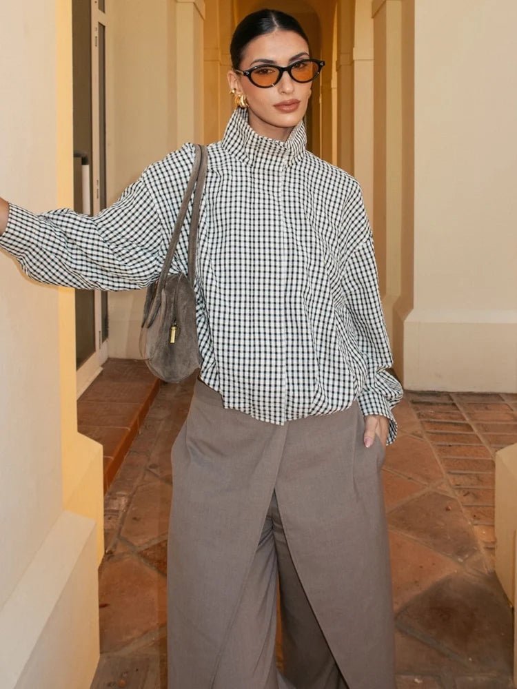 Zoe Plaid Bomber Jacket