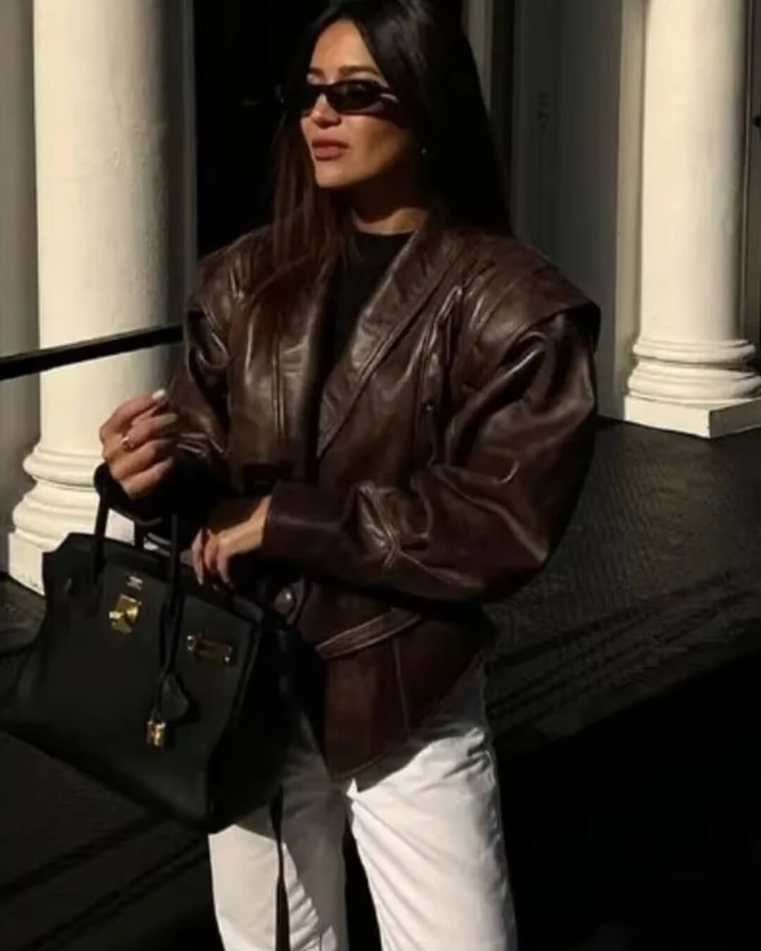 Veste de motard en cuir Zyra