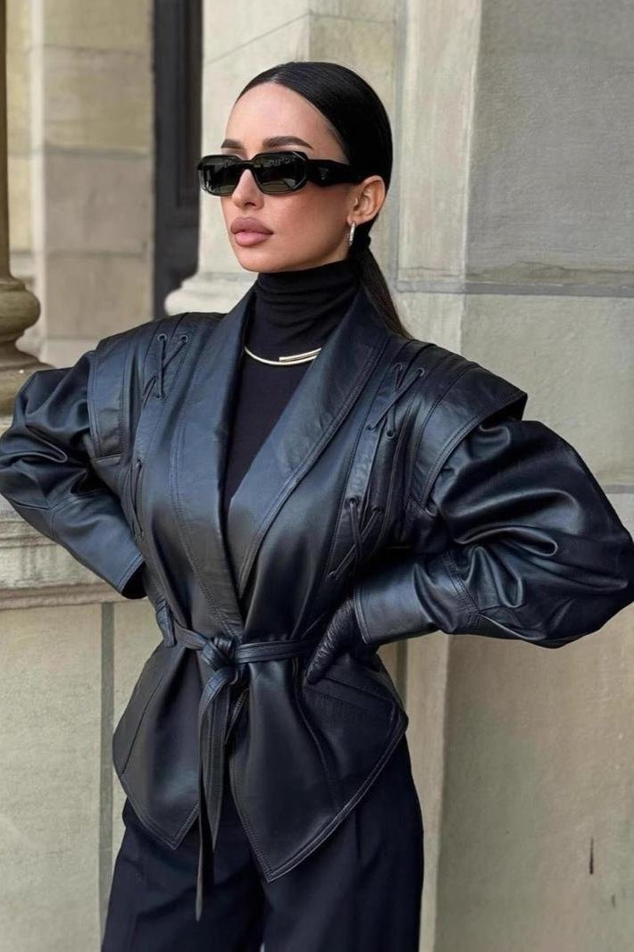 Veste de motard en cuir Zyra