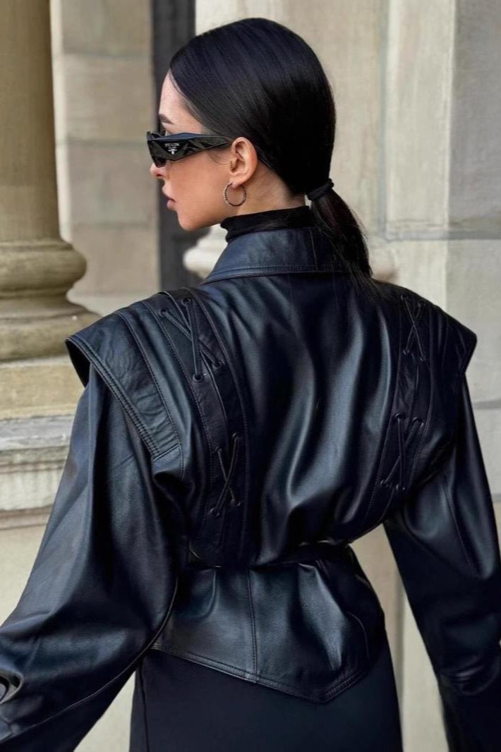 Veste de motard en cuir Zyra