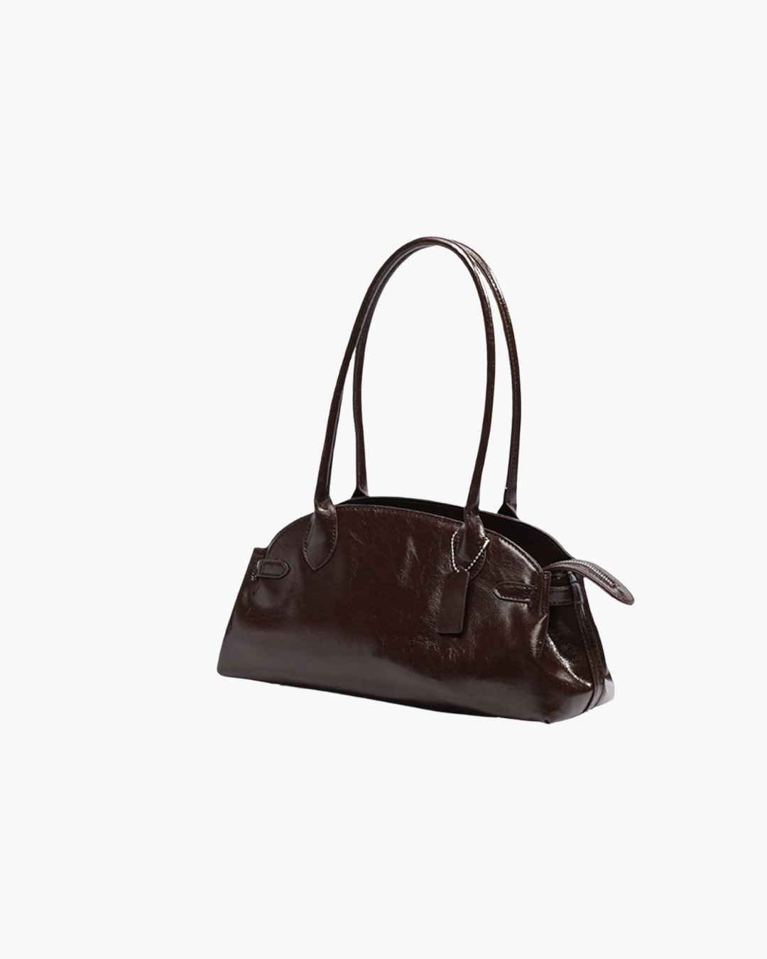 Wren Elongated Shoulder Bag in dark brown – product shot